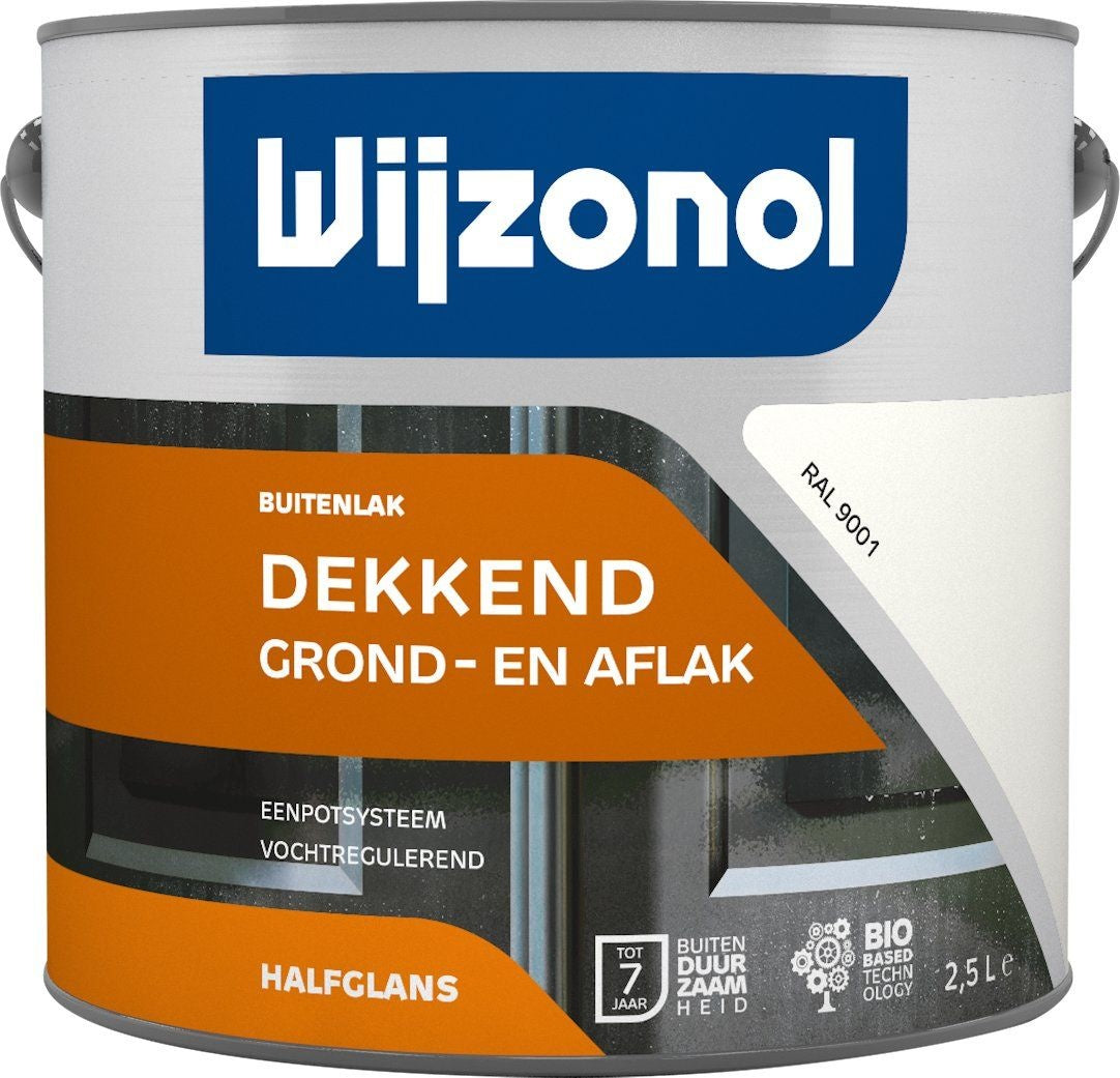 Wijzonol lak dekkend RAL 9001 crème wit halfglans 2,5 liter