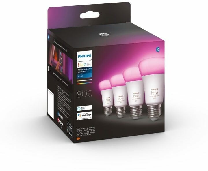 Philips Hue White en Color Ambiance E27 800 lumen Bluetooth (4-pack)