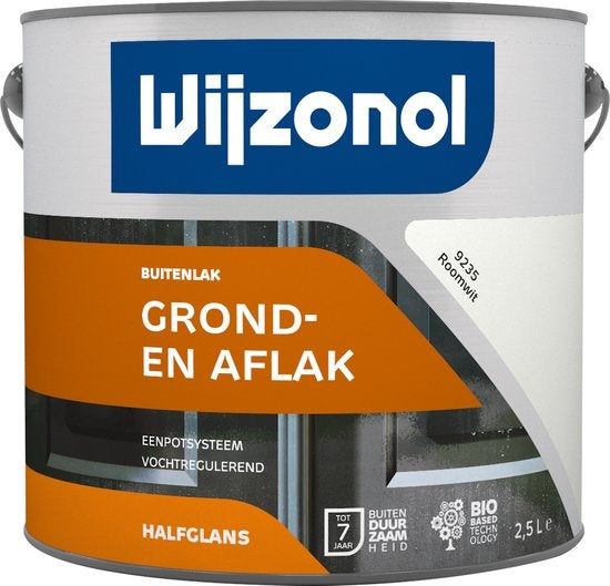 Wijzonol lak dekkend roomwit halfglans 2,5 liter