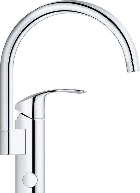 GROHE Eurosmart New Keukenkraan - hoge draaibare C-uitloop - zonder uittrekbare handdouche - chroom - 33202002