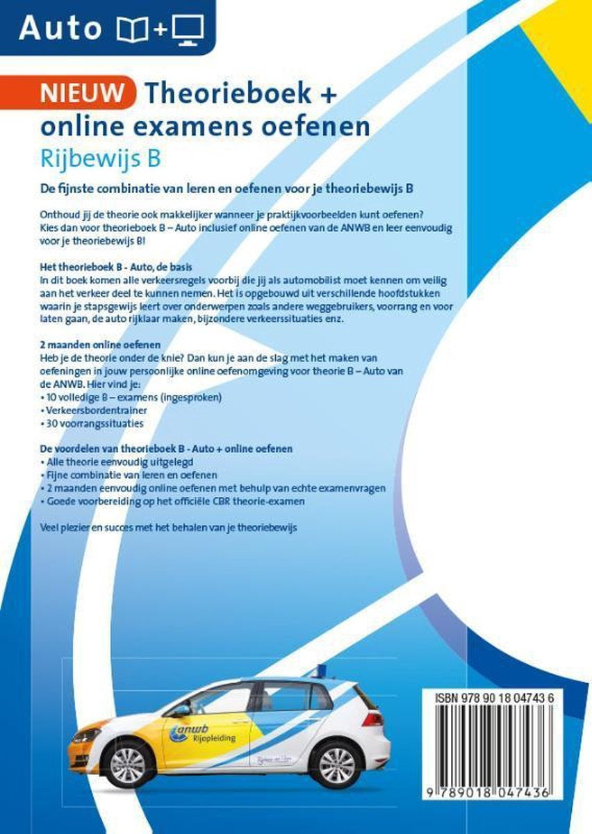 ANWB rijopleiding - Theorieboek Rijbewijs-B + online examens