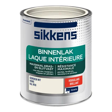 Sikkens binnenlak hoogglans RAL 9010 gebroken wit 750 ml