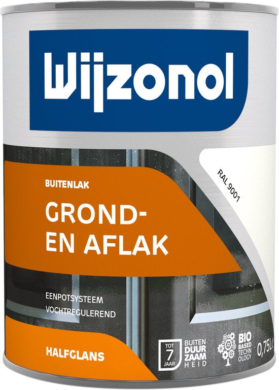 Wijzonol lak dekkend RAL 9001 crème wit halfglans 750 ml