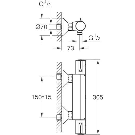 Grohe Grohtherm 800 thermostatische douchekraan chroom