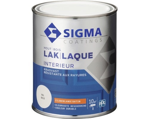 Sigma lak interieur 9010 zuiverwit zijdeglans 750 ml