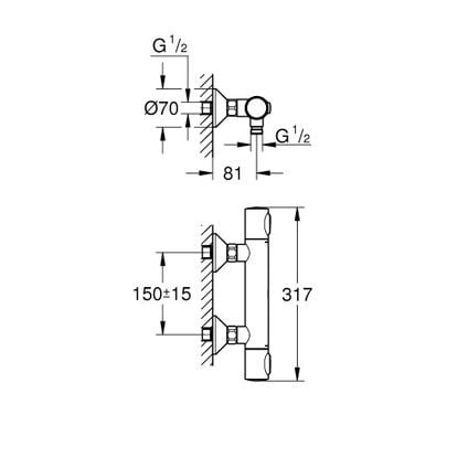 Grohe Precision Flow thermostatische douchekraan