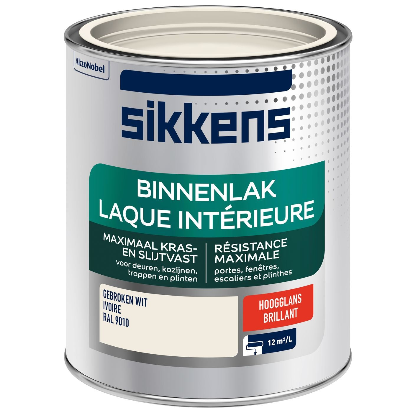 Sikkens binnenlak hoogglans RAL 9010 gebroken wit 750 ml