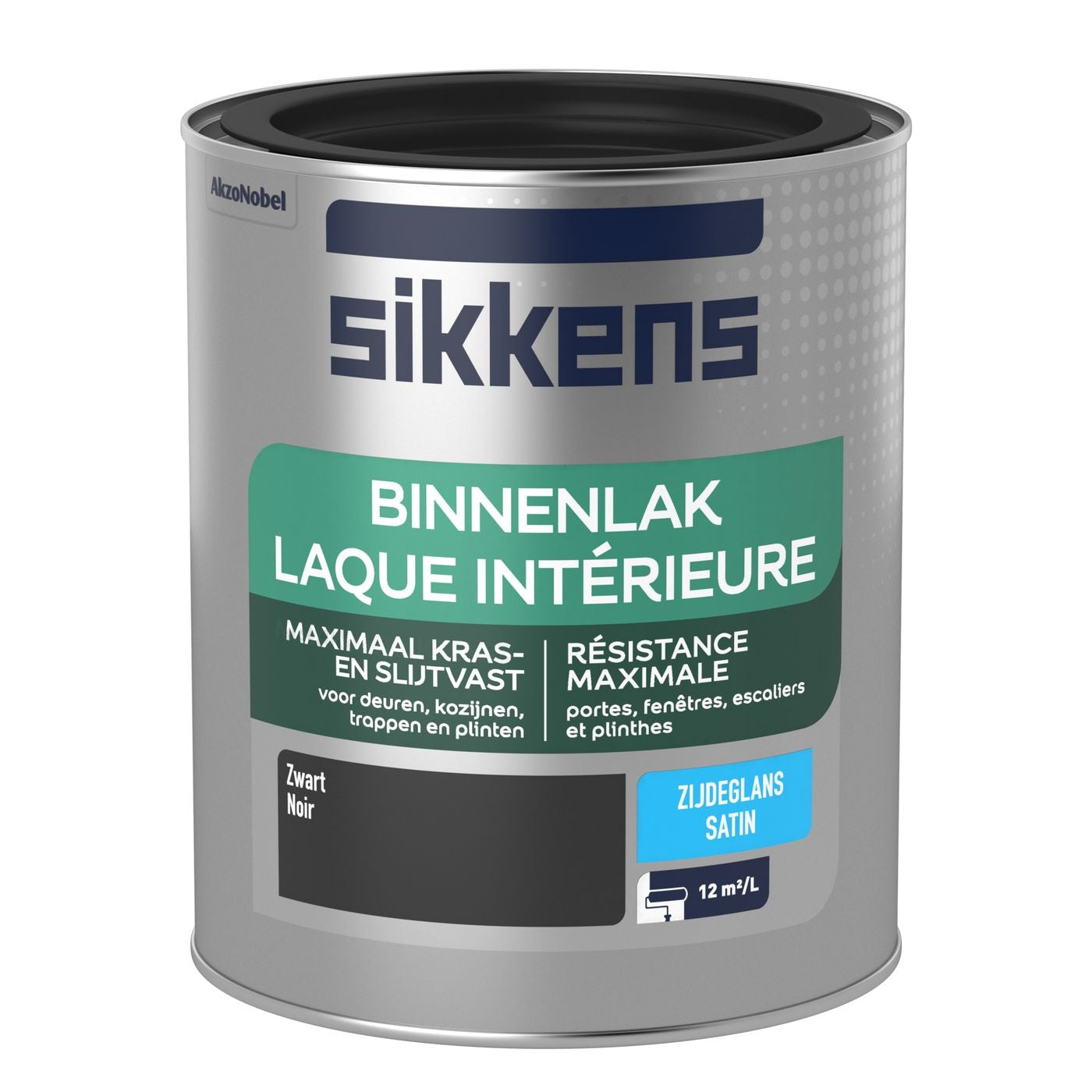 Sikkens binnenlak zijdeglans zwart 750ml