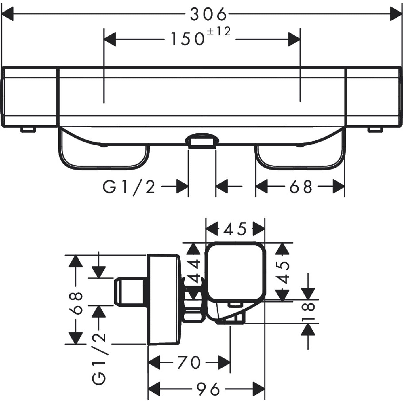 Hansgrohe thermostatische douchekraan Ecostat E chroom