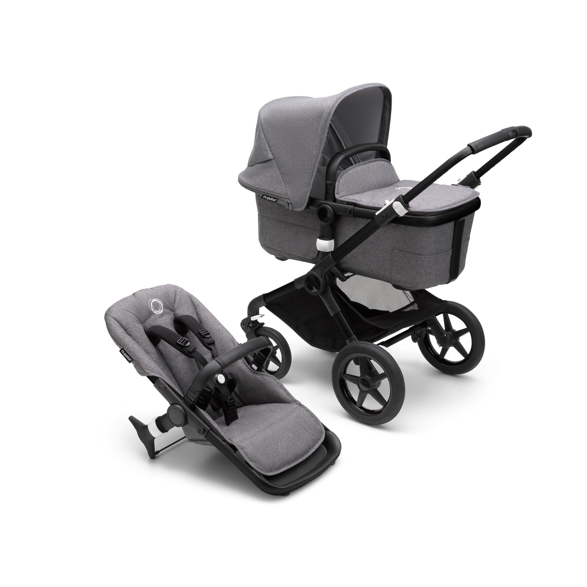 Bugaboo Fox3 Kinderwagen compleet - Black/Grey Melange