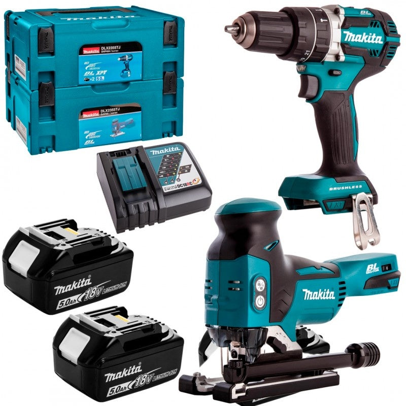 Makita DLX2355TJ Comboset 18V 5.0Ah Li-Ion - DDF484 Accuboormachine + DJV181 Accudecoupeerzaag